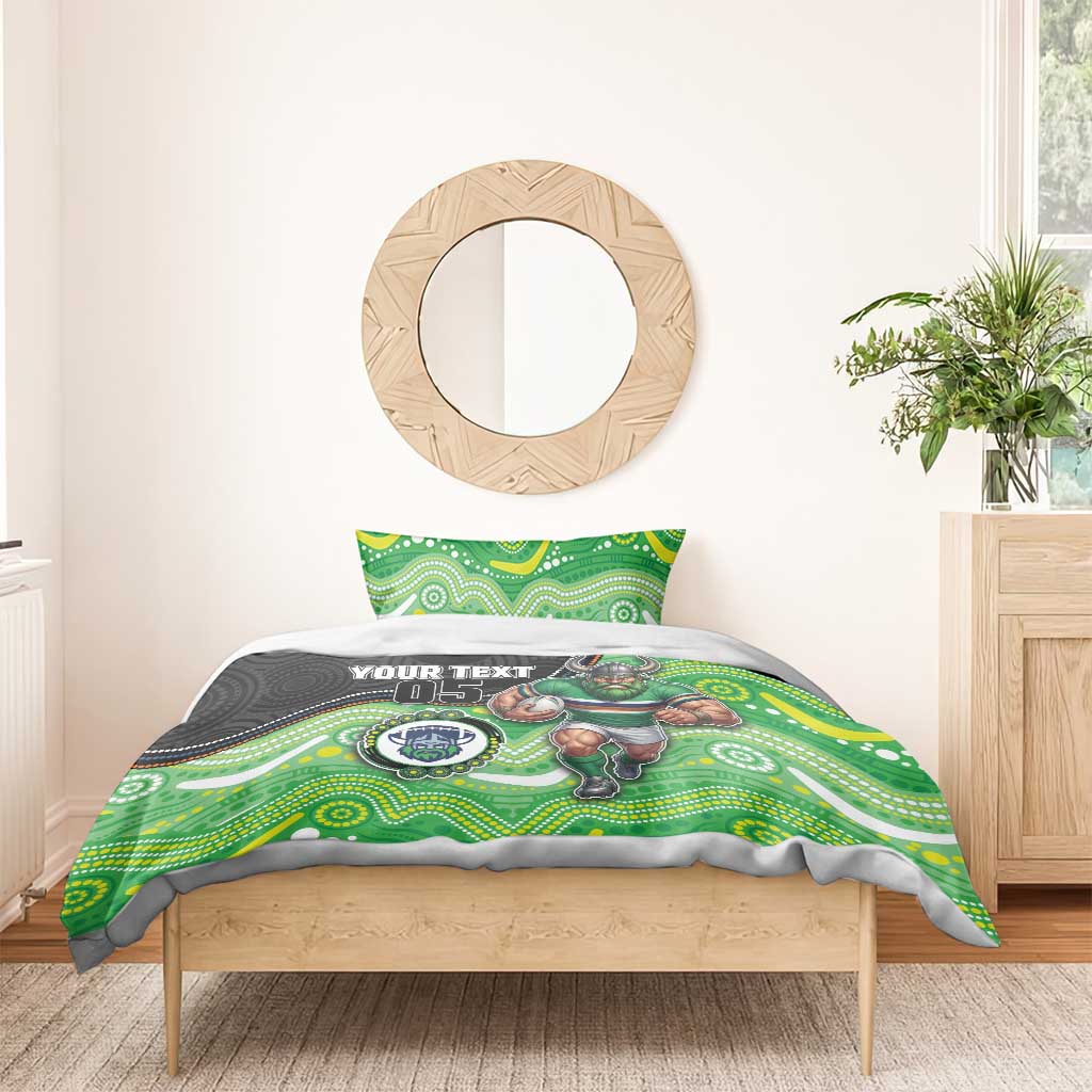 Custom Raiders Bedding Set Viking Mascot With Aboriginal Indigenous