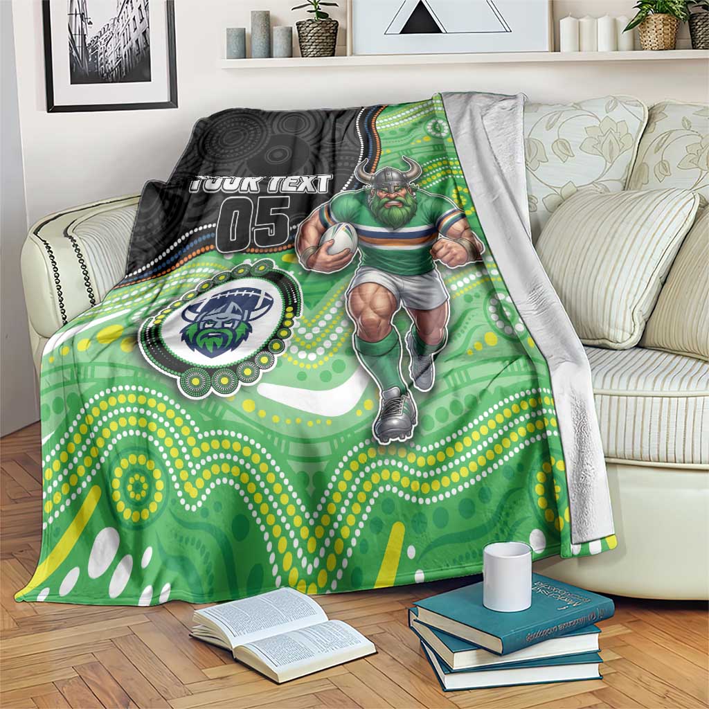 Custom Raiders Blanket Viking Mascot With Aboriginal Indigenous