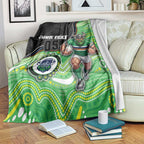 Custom Raiders Blanket Viking Mascot With Aboriginal Indigenous