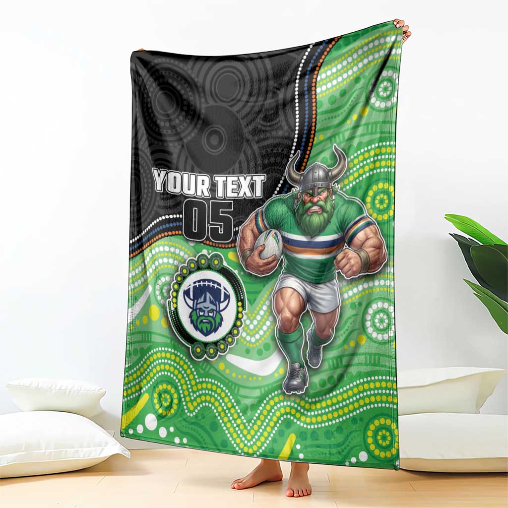 Custom Raiders Blanket Viking Mascot With Aboriginal Indigenous