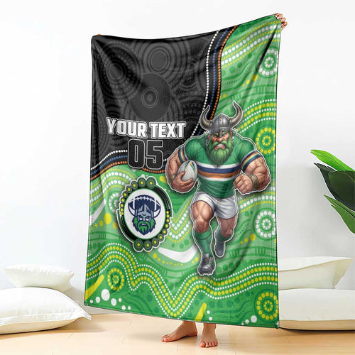 Custom Raiders Blanket Viking Mascot With Aboriginal Indigenous
