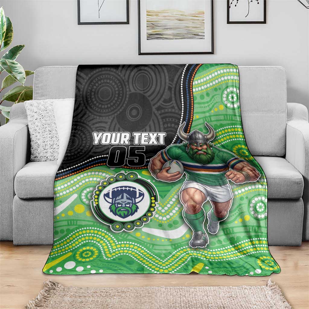 Custom Raiders Blanket Viking Mascot With Aboriginal Indigenous