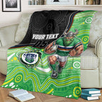 Custom Raiders Blanket Viking Mascot With Aboriginal Indigenous