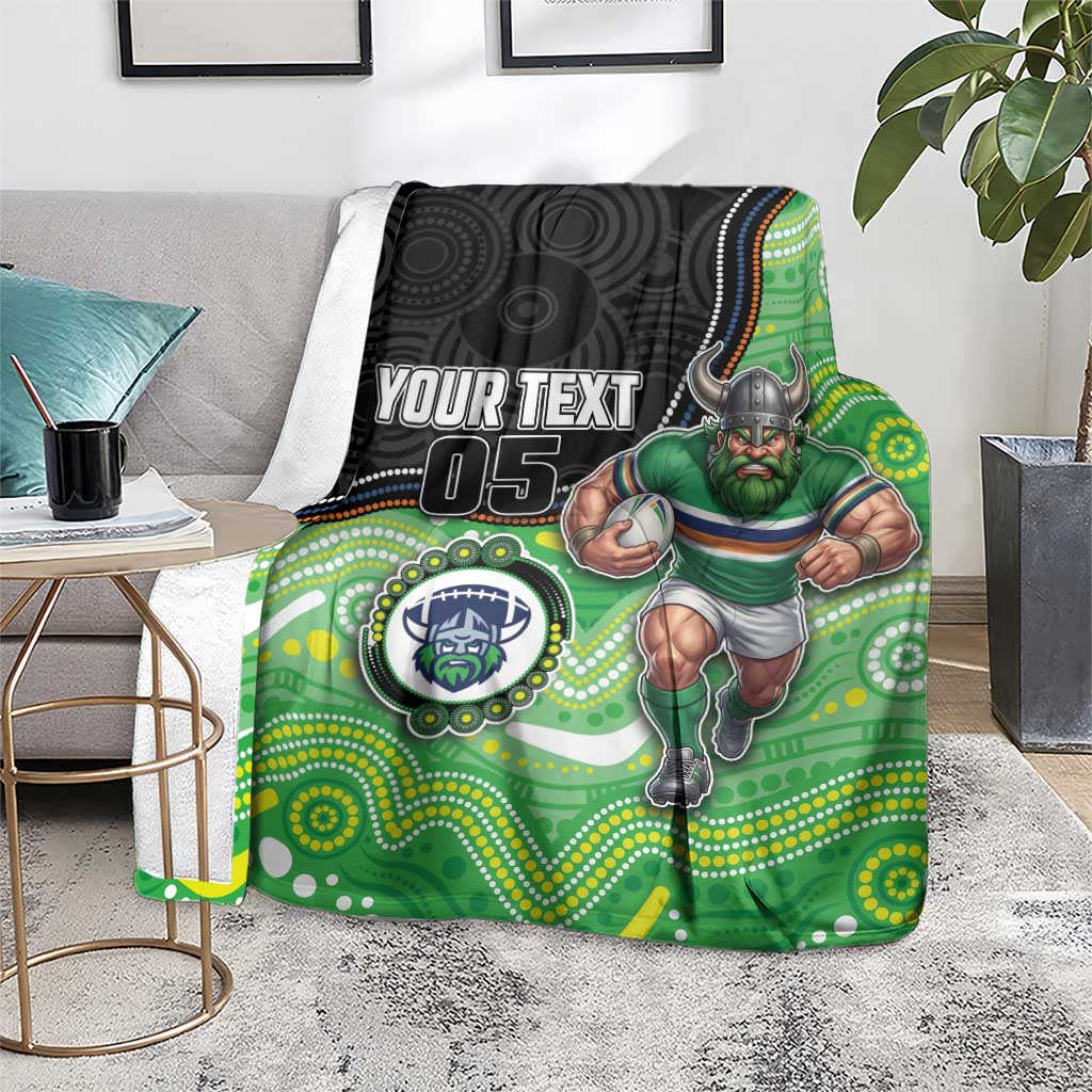 Custom Raiders Blanket Viking Mascot With Aboriginal Indigenous