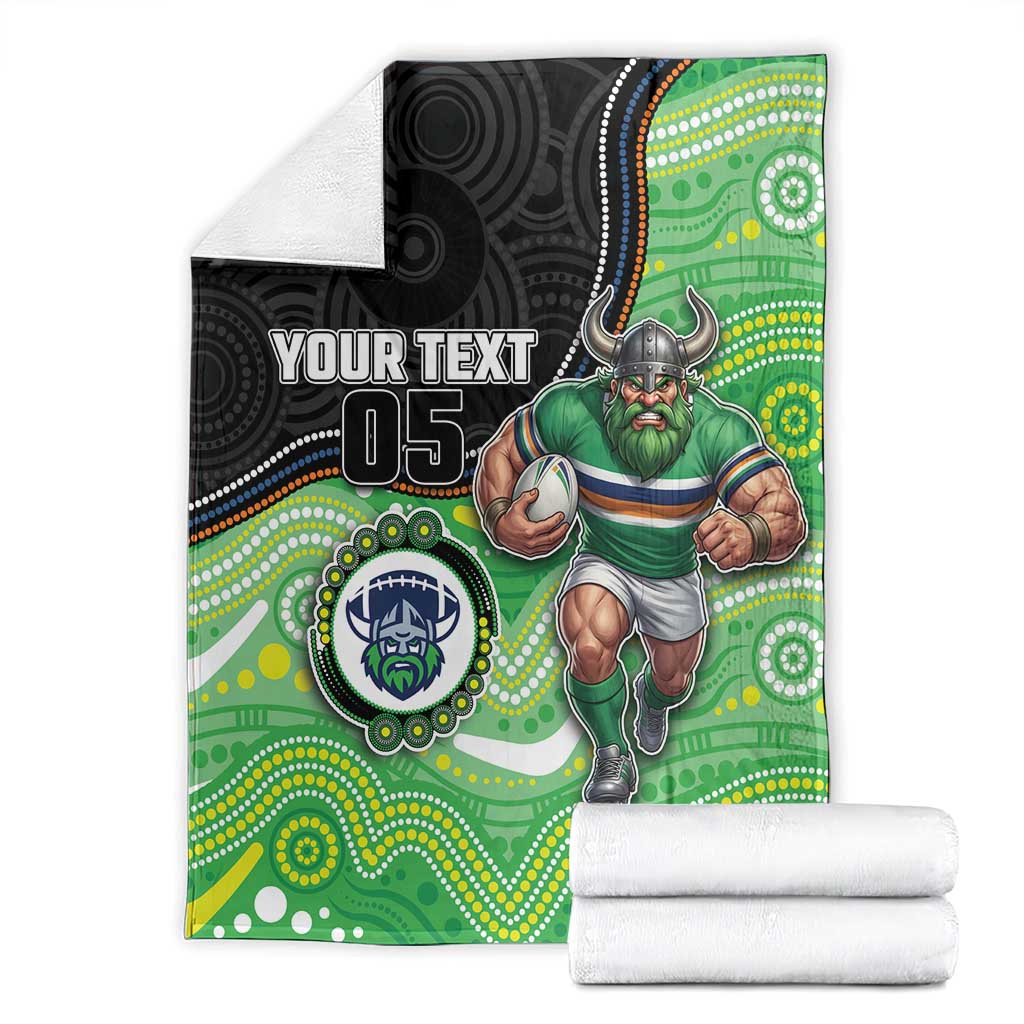 Custom Raiders Blanket Viking Mascot With Aboriginal Indigenous