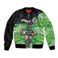 Custom Raiders Bomber Jacket Viking Mascot With Aboriginal Indigenous
