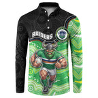 Custom Raiders Button Sweatshirt Viking Mascot With Aboriginal Indigenous