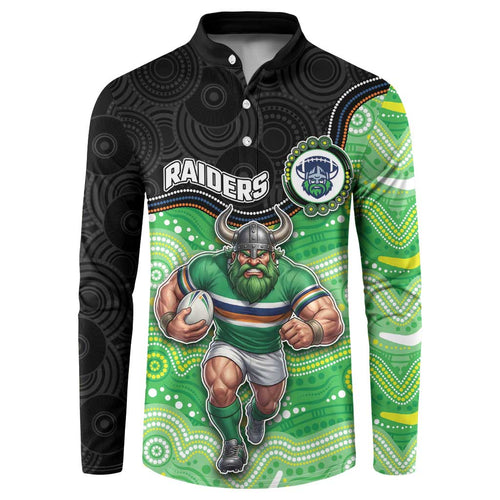 Custom Raiders Button Sweatshirt Viking Mascot With Aboriginal Indigenous