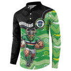 Custom Raiders Button Sweatshirt Viking Mascot With Aboriginal Indigenous