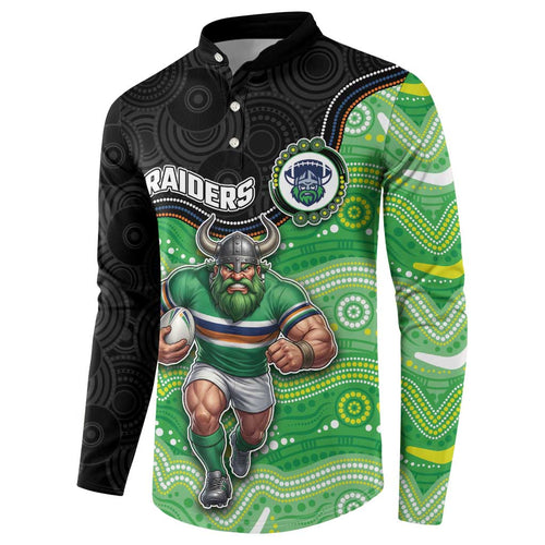 Custom Raiders Button Sweatshirt Viking Mascot With Aboriginal Indigenous