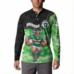 Custom Raiders Button Sweatshirt Viking Mascot With Aboriginal Indigenous
