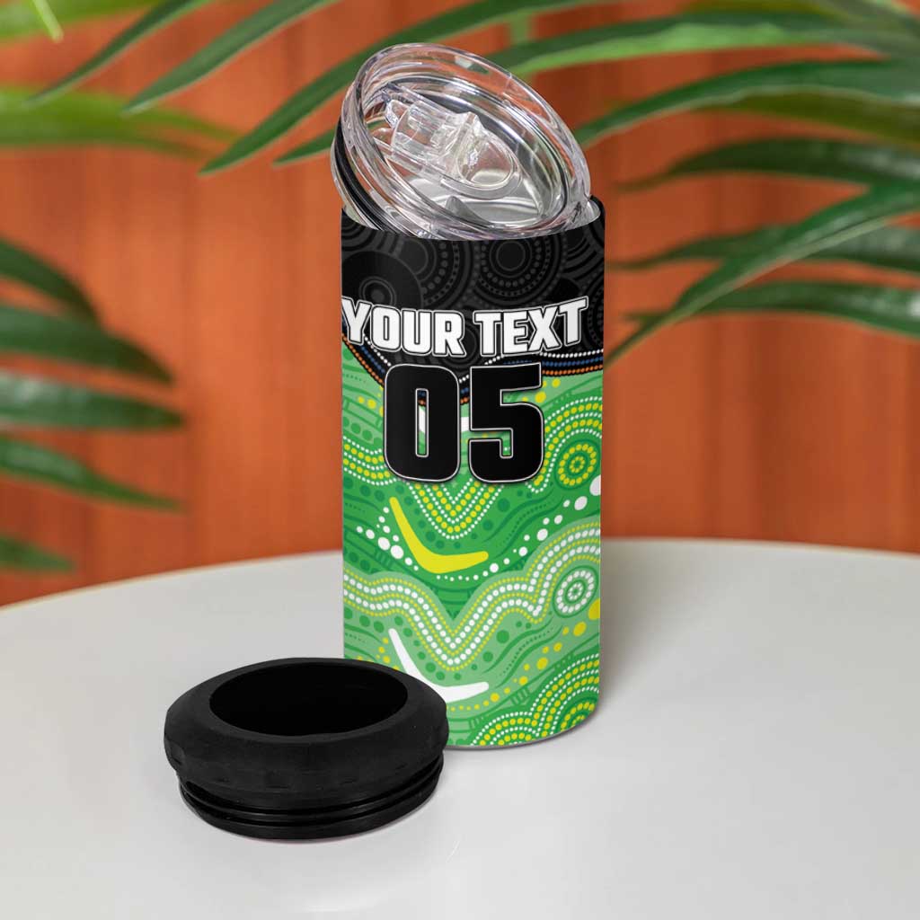 Custom Raiders 4 in 1 Can Cooler Tumbler Viking Mascot With Aboriginal Indigenous