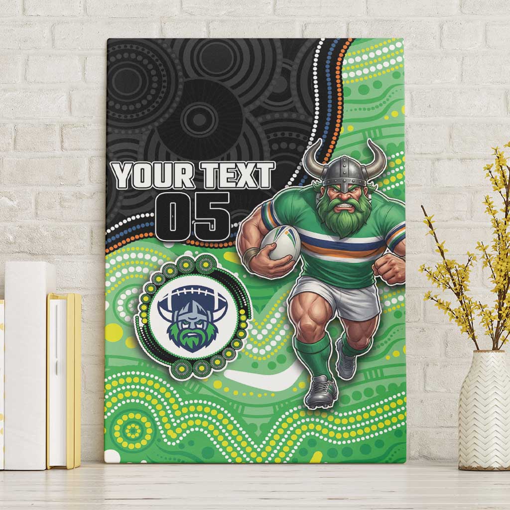 Custom Raiders Canvas Wall Art Viking Mascot With Aboriginal Indigenous
