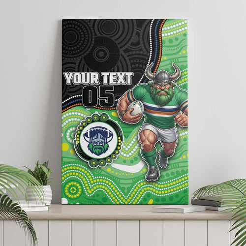 Custom Raiders Canvas Wall Art Viking Mascot With Aboriginal Indigenous