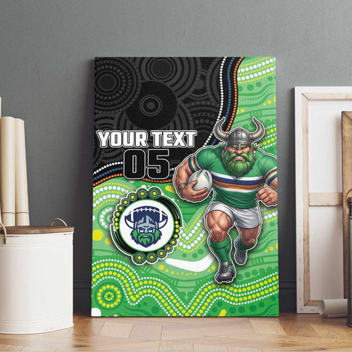 Custom Raiders Canvas Wall Art Viking Mascot With Aboriginal Indigenous