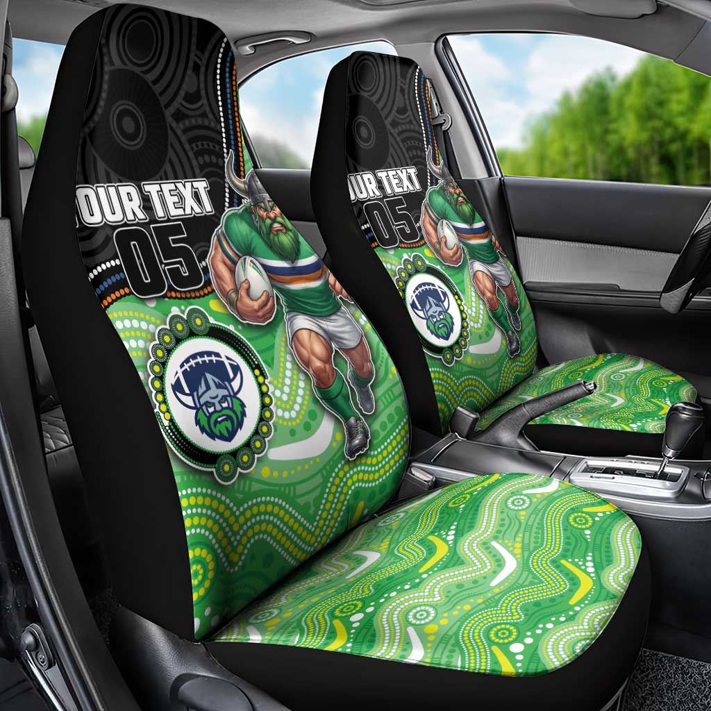 Custom Raiders Car Seat Cover Viking Mascot With Aboriginal Indigenous