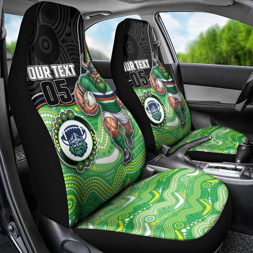 Custom Raiders Car Seat Cover Viking Mascot With Aboriginal Indigenous
