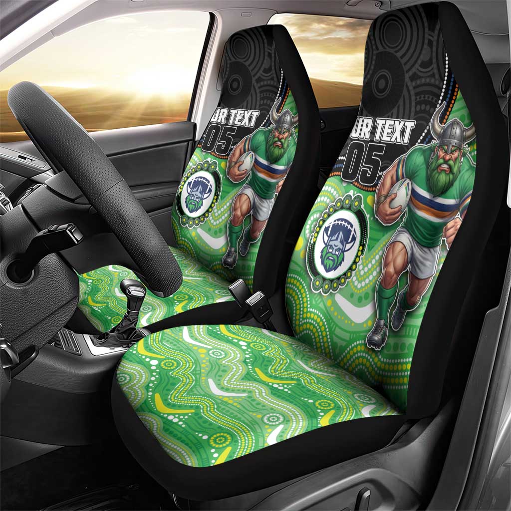 Custom Raiders Car Seat Cover Viking Mascot With Aboriginal Indigenous
