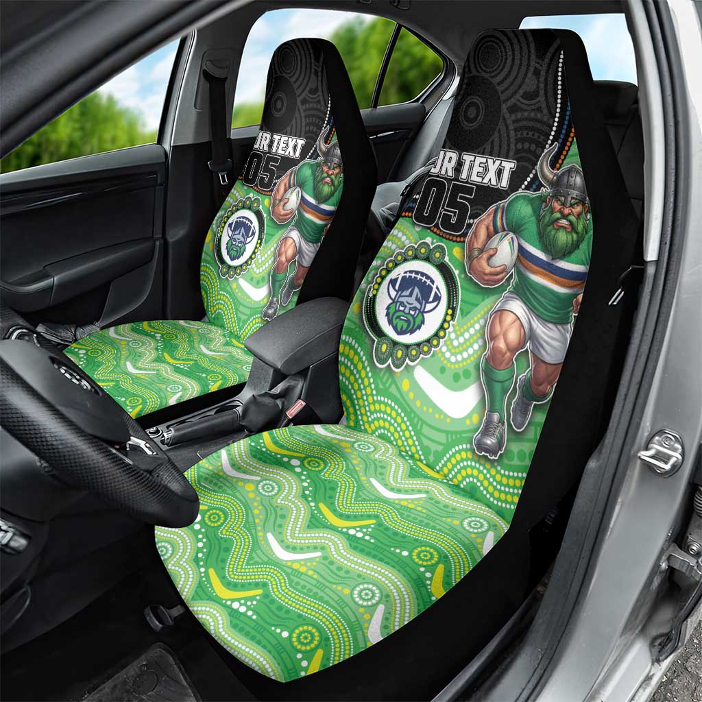 Custom Raiders Car Seat Cover Viking Mascot With Aboriginal Indigenous