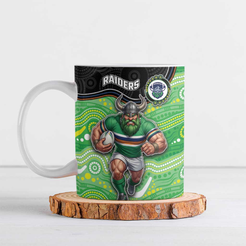 Custom Raiders Ceramic Mug Viking Mascot With Aboriginal Indigenous