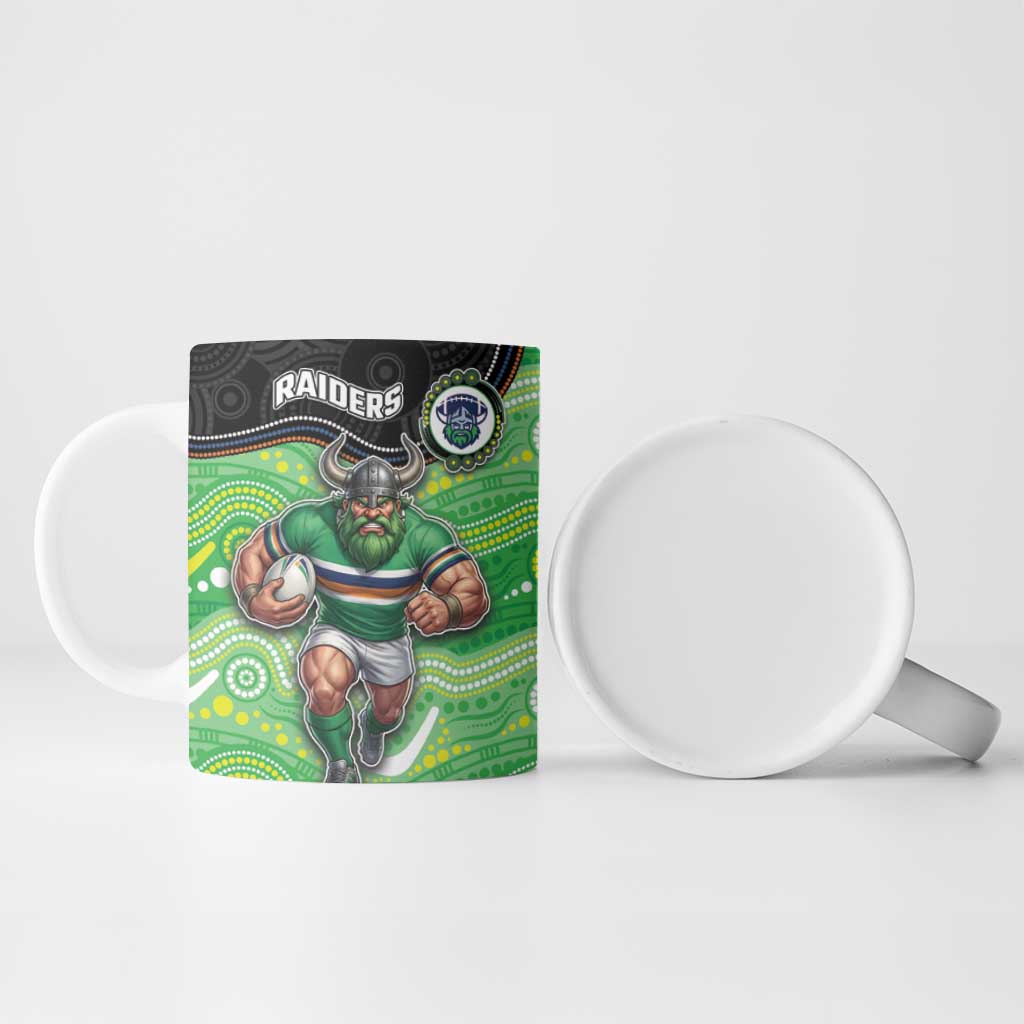 Custom Raiders Ceramic Mug Viking Mascot With Aboriginal Indigenous
