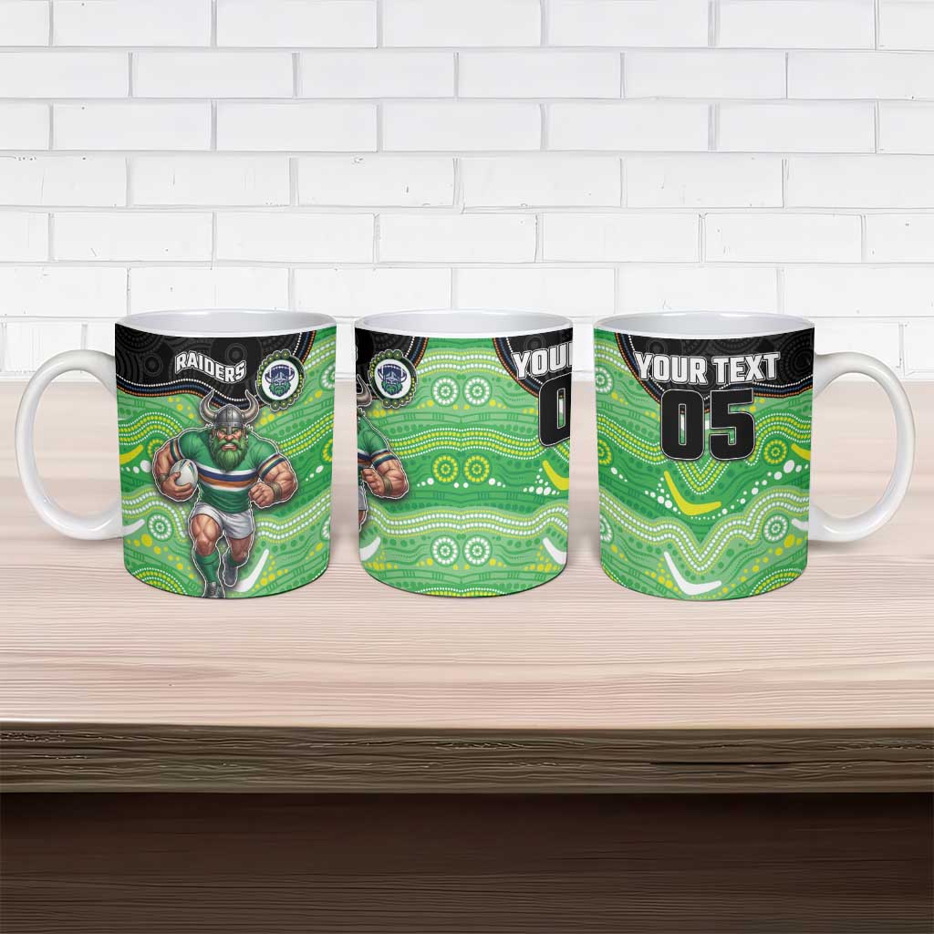 Custom Raiders Ceramic Mug Viking Mascot With Aboriginal Indigenous