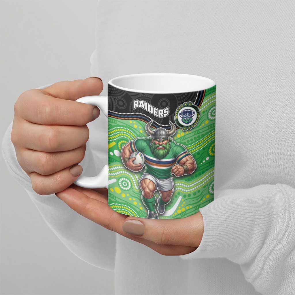 Custom Raiders Ceramic Mug Viking Mascot With Aboriginal Indigenous