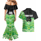 Custom Raiders Couples Matching Mermaid Dress and Hawaiian Shirt Viking Mascot With Aboriginal Indigenous
