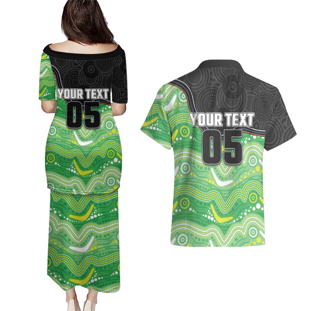 Custom Raiders Couples Matching Puletasi and Hawaiian Shirt Viking Mascot With Aboriginal Indigenous