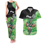 Custom Raiders Couples Matching Tank Maxi Dress and Hawaiian Shirt Viking Mascot With Aboriginal Indigenous