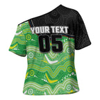 Custom Raiders Cross Shoulder Shirt Viking Mascot With Aboriginal Indigenous