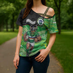 Custom Raiders Cross Shoulder Shirt Viking Mascot With Aboriginal Indigenous