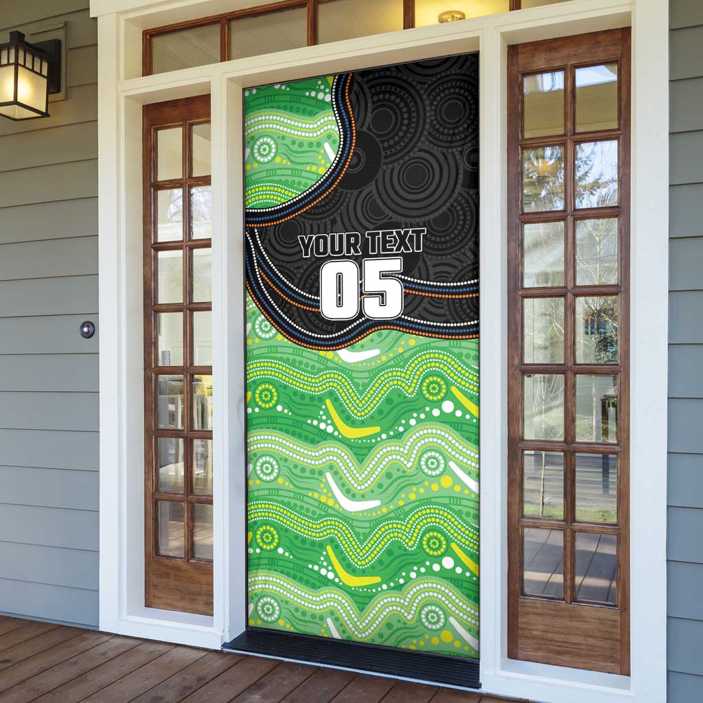 Custom Raiders Door Cover Viking Mascot With Aboriginal Indigenous