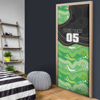 Custom Raiders Door Cover Viking Mascot With Aboriginal Indigenous