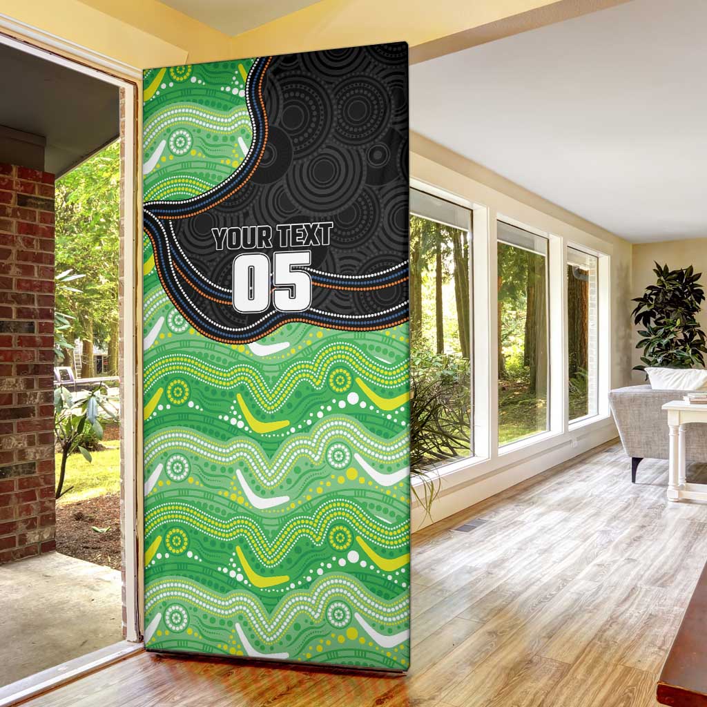 Custom Raiders Door Cover Viking Mascot With Aboriginal Indigenous