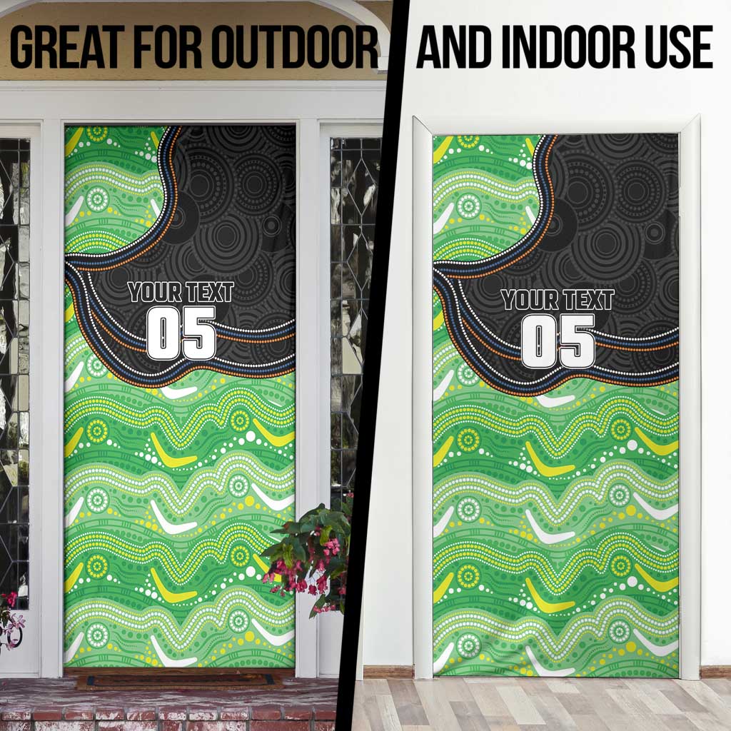 Custom Raiders Door Cover Viking Mascot With Aboriginal Indigenous