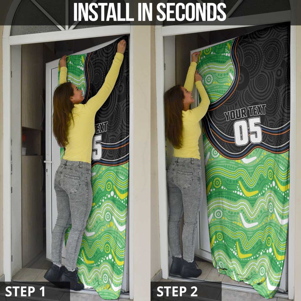 Custom Raiders Door Cover Viking Mascot With Aboriginal Indigenous