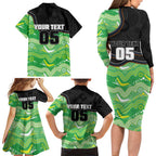 Custom Raiders Family Matching Long Sleeve Bodycon Dress and Hawaiian Shirt Viking Mascot With Aboriginal Indigenous