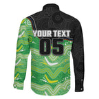 Custom Raiders Family Matching Long Sleeve Bodycon Dress and Hawaiian Shirt Viking Mascot With Aboriginal Indigenous