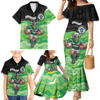 Custom Raiders Family Matching Mermaid Dress and Hawaiian Shirt Viking Mascot With Aboriginal Indigenous