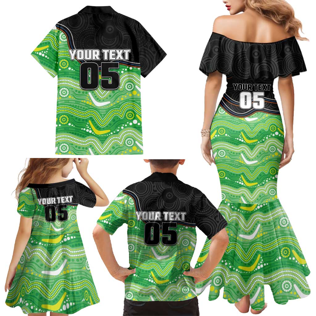 Custom Raiders Family Matching Mermaid Dress and Hawaiian Shirt Viking Mascot With Aboriginal Indigenous