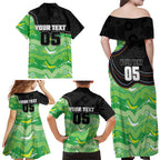 Custom Raiders Family Matching Off Shoulder Maxi Dress and Hawaiian Shirt Viking Mascot With Aboriginal Indigenous