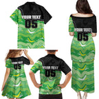 Custom Raiders Family Matching Puletasi and Hawaiian Shirt Viking Mascot With Aboriginal Indigenous
