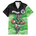 Custom Raiders Family Matching Summer Maxi Dress and Hawaiian Shirt Viking Mascot With Aboriginal Indigenous