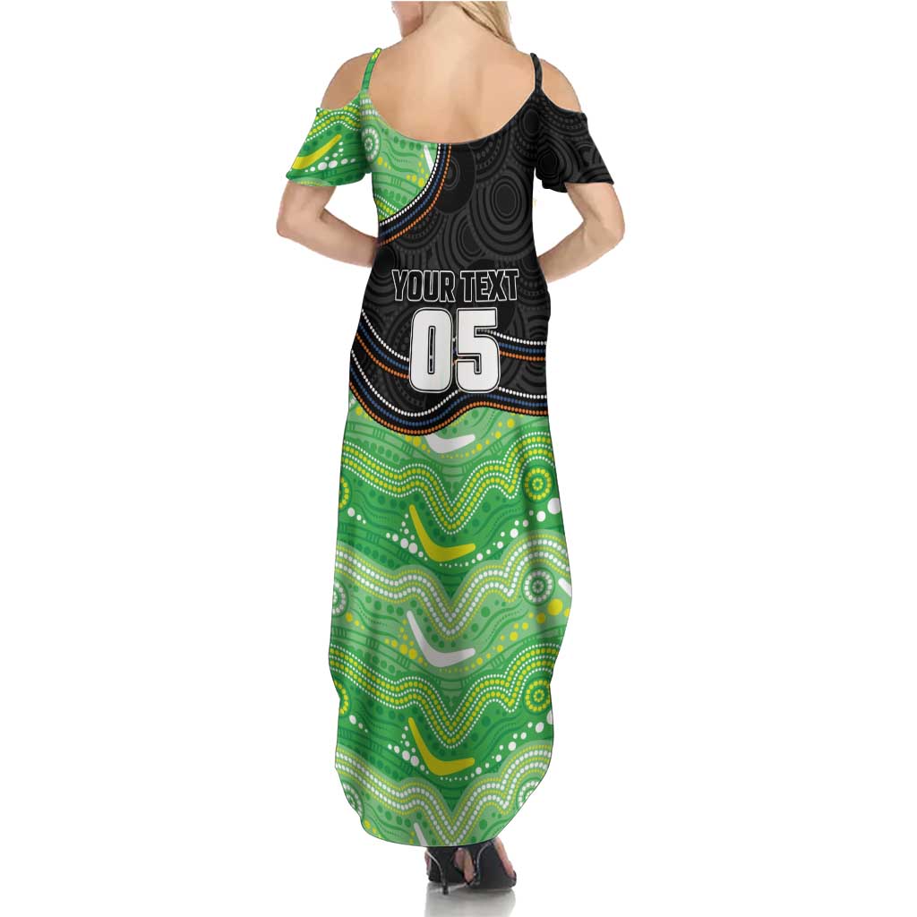 Custom Raiders Family Matching Summer Maxi Dress and Hawaiian Shirt Viking Mascot With Aboriginal Indigenous