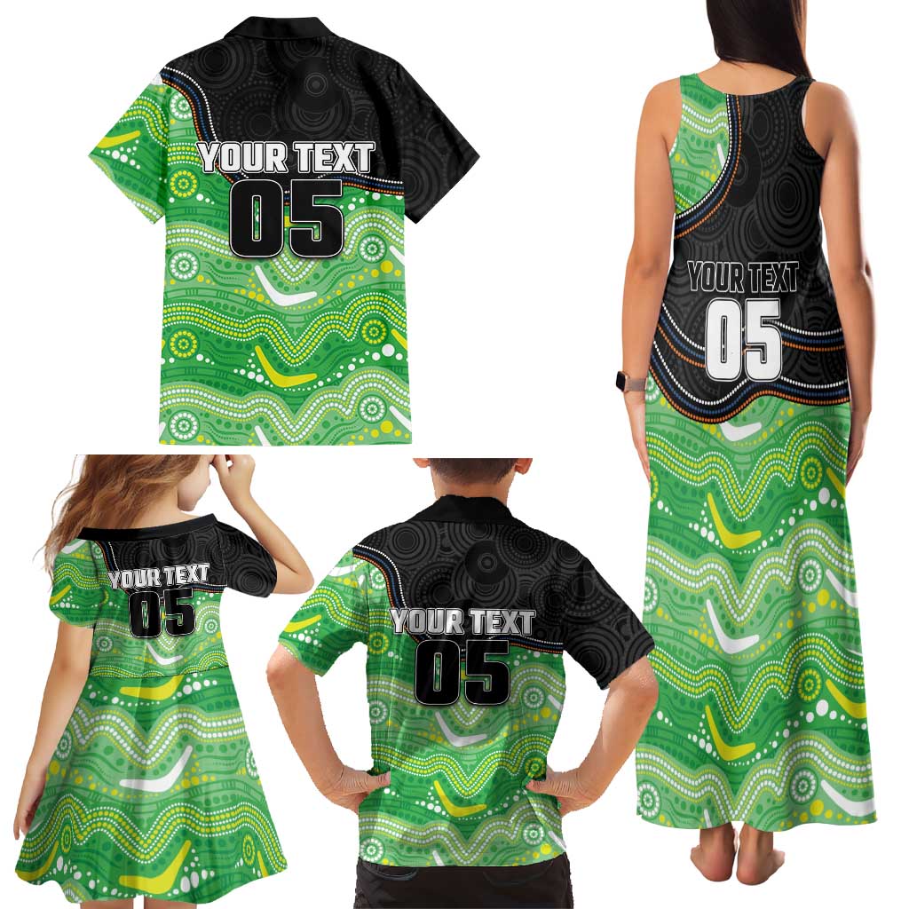Custom Raiders Family Matching Tank Maxi Dress and Hawaiian Shirt Viking Mascot With Aboriginal Indigenous