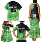 Custom Raiders Family Matching Tank Maxi Dress and Hawaiian Shirt Viking Mascot With Aboriginal Indigenous