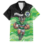 Custom Raiders Family Matching Tank Maxi Dress and Hawaiian Shirt Viking Mascot With Aboriginal Indigenous