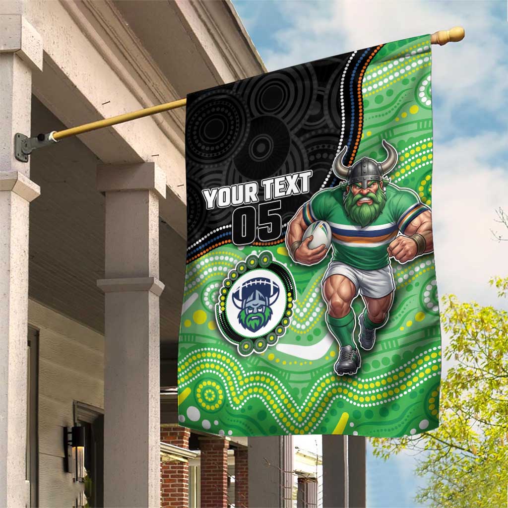 Custom Raiders Garden Flag Viking Mascot With Aboriginal Indigenous