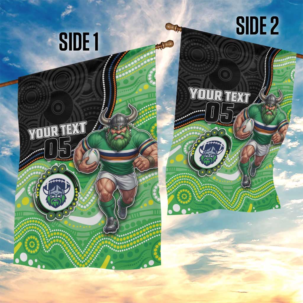Custom Raiders Garden Flag Viking Mascot With Aboriginal Indigenous